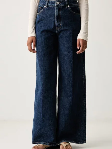 HUGO blugi wide leg pentru femei albastru