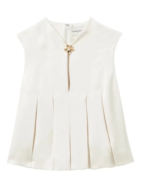 Bluzka Claudie Pierlot w kwiatki plisowana biała