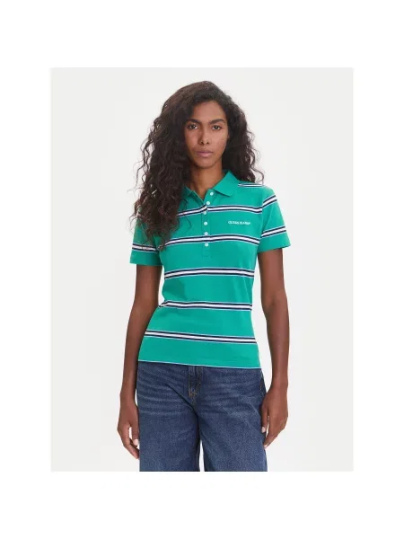 Guess Jeans Топ Classic Fit зелений