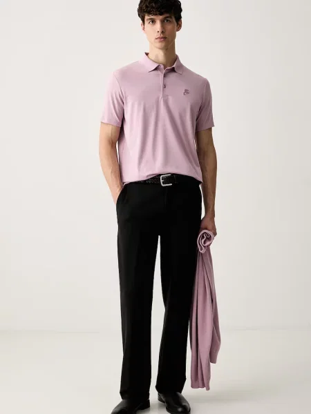 Tricou polo Karl Lagerfeld roz
