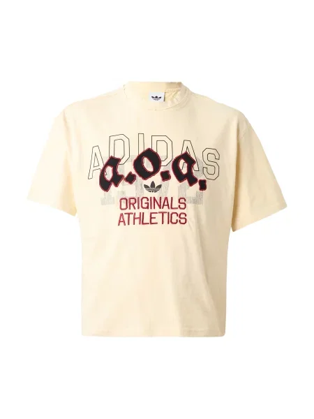 ADIDAS ORIGINALS Tričko AOA svetlobéžová / červená čierna