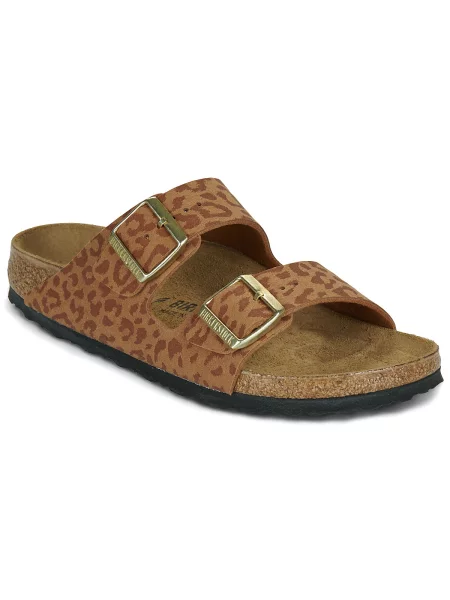 Pantofi Birkenstock cu toc plat maro