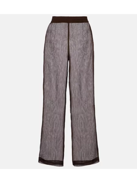 Pantaloni Jade Swim cu talie înaltă maro