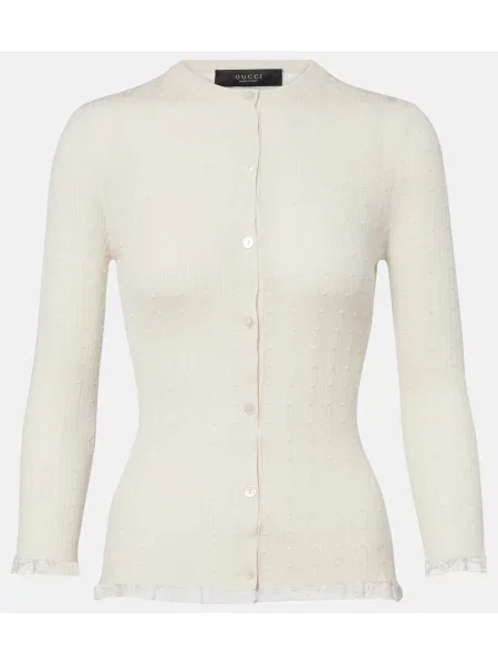 Cardigan Gucci de lână alb