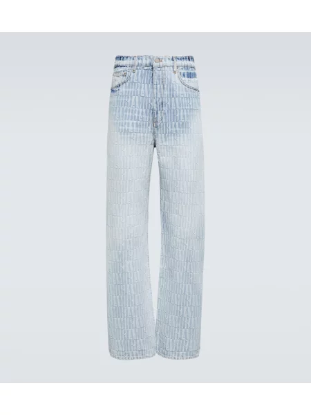 Žakárové kalhoty Amiri modré
