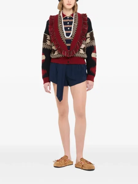 Cardigan Alanui din jacard gri
