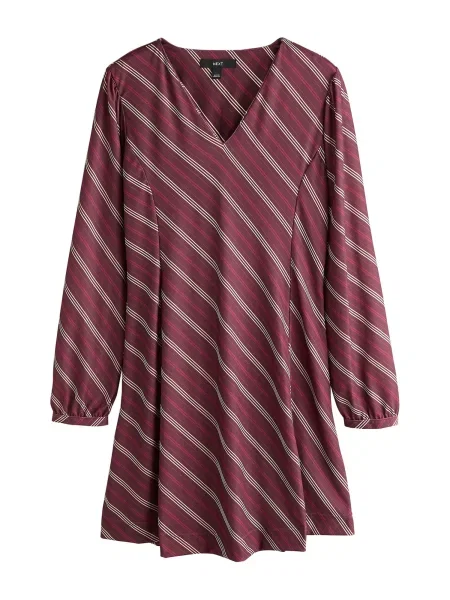 Next Rochie oliv / roșu burgundy / purpuriu alb
