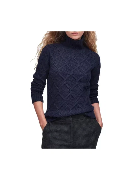 Golf lniany golf Barbour niebieski