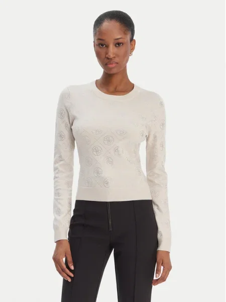 GUESS Pulover gri deschis / argintiu bej