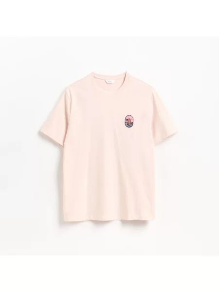 Reserved Regular szabású póló pasztellpink