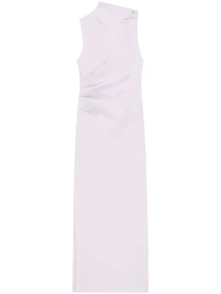 Maksi sukienka maxi Courreges drapowana garniturowa różowa