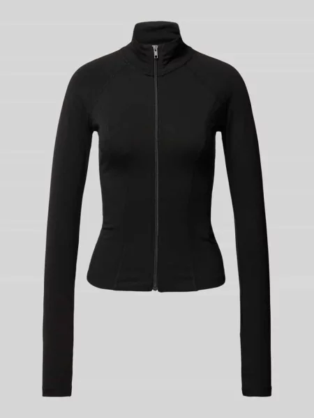 Bluza rozpinana o kroju slim fit ze stójką Gina Tricot czarna