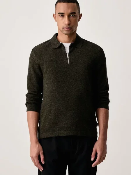 Barbour sweter z dodatkiem wełny Bearsted zielony