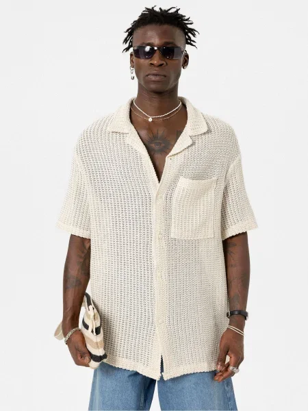 VAMOS CLO Cămașă lână alb