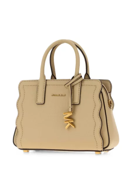 Geantă Michael Michael Kors cu imagine din piele de căprioară negru