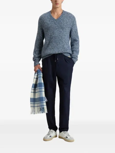 Pulover Woolrich cu decolteu în V albastru