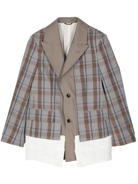 Marynarka Toga w kratkę szara