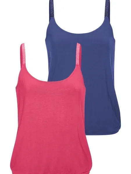 VIVANCE Top mornarska / svetlo roza