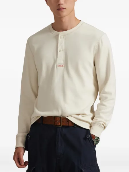 Ριγέ polo Polo Ralph Lauren με κουκούλα με αυτόγραφο λευκό