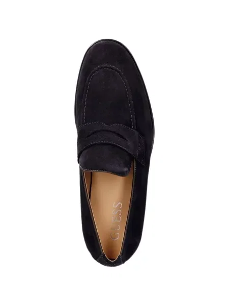 Pantofi loafer Guess din piele de căprioară albastru