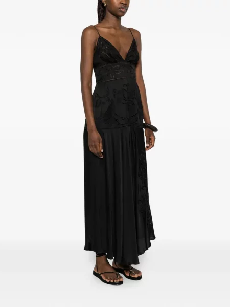 Sukienka maxi Ermanno Firenze w kwiatki czarna