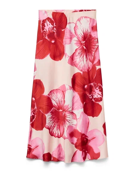 VERO MODA Suknja VMREBA HIBISCA roza / pastelno roza / tamno crvena bijela