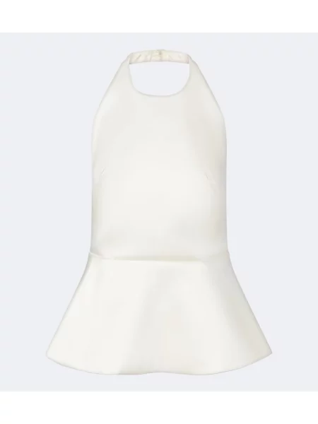 Top Róhe cu gât halter alb