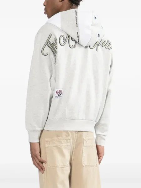 Hanorac cu glugă Aape By A Bathing Ape cu broderie gri