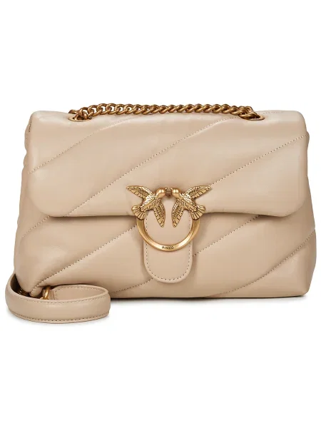 Klasická crossbody kabelka Pinko béžová