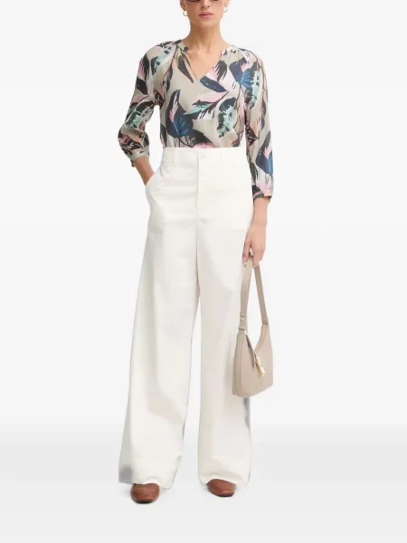 Pantaloni palazzo Marc Aurel alb