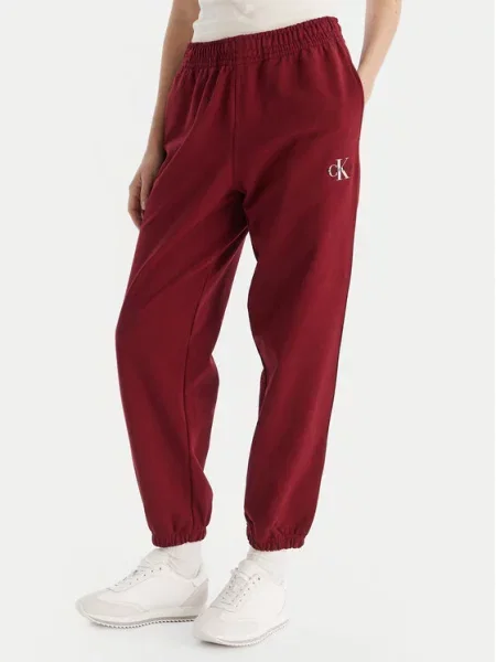 Calvin Klein Jeans Spodnji del trenirke Monologo Bordo rdeča