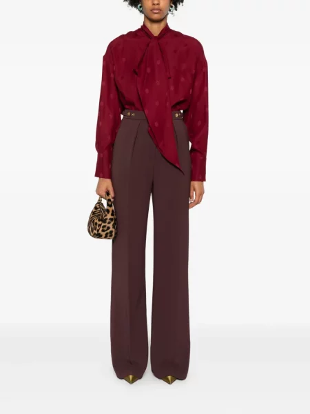 Pantaloni Elisabetta Franchi plisate roșu