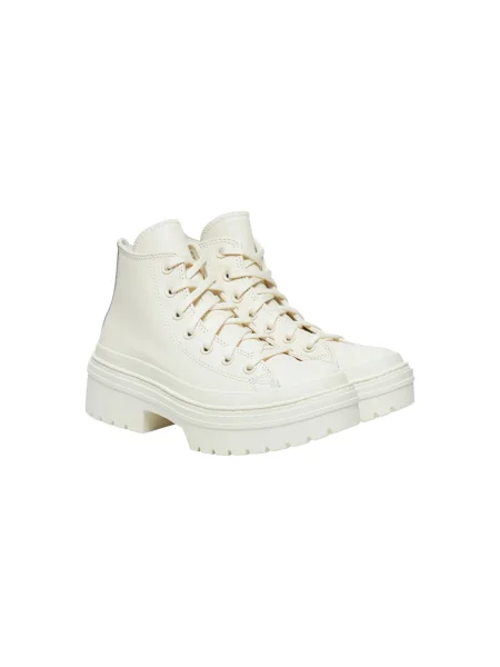 Usnjene superge Converse Chuck Taylor All Star s platformo z vezalkami bež