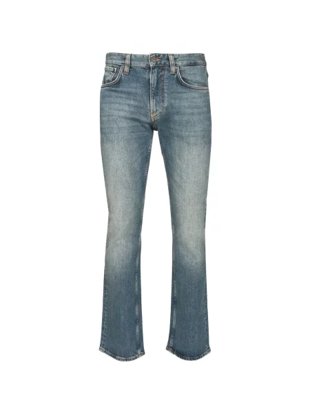 Blugi drepți Emporio Armani cu 5 buzunare albastru