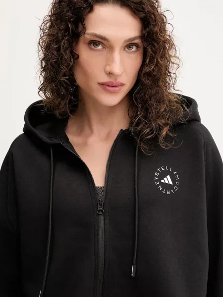 Однотонный свитер Adidas By Stella Mccartney с капюшоном черный