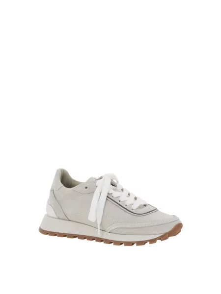 Sneakersy Brunello Cucinelli zamszowe białe
