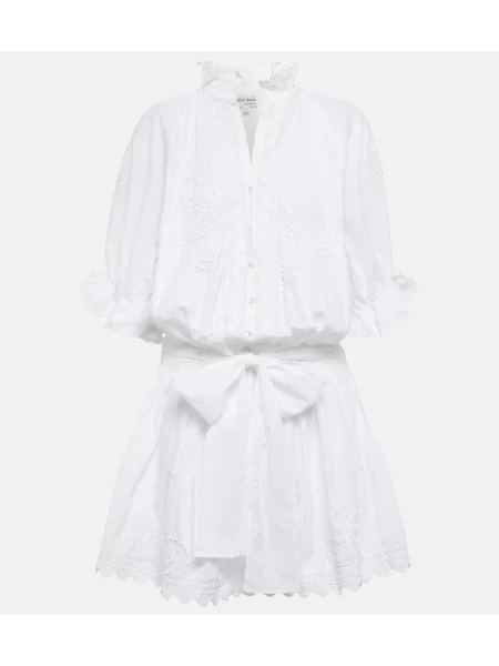 Rochie Juliet Dunn cu broderie alb