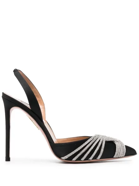 Pantofi cu toc Aquazzura de cristal negru