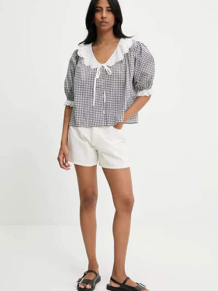 Джинсові шорти Answear Lab однотонна висока посадка білий