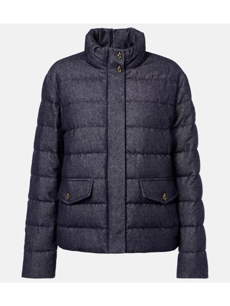 Geacă cu puf Moncler albastru