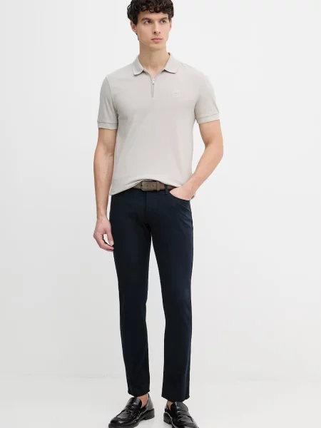 BOSS Orange polo majica z bombažem bež