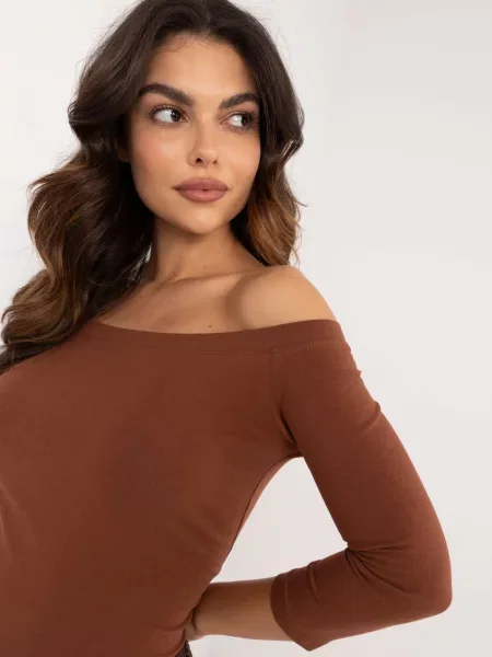 Bluzka Basic Feel Good brązowa