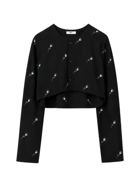 Cămașă Rier cu model floral negru