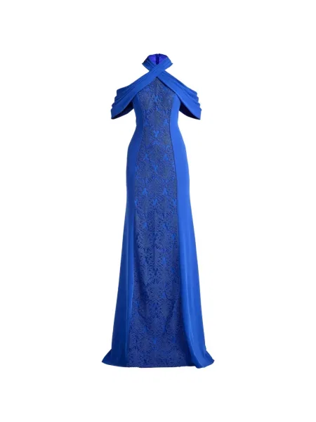 Rochie maxi Tadashi Shoji din dantelă albastru