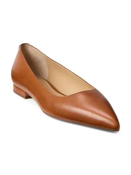 Kožené balerínky Lauren Ralph Lauren Londyn hnedá