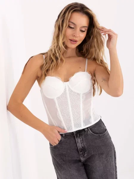 Body Factory Price din dantelă alb