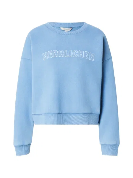 Herrlicher Sweater majica Christy svijetloplava bijela