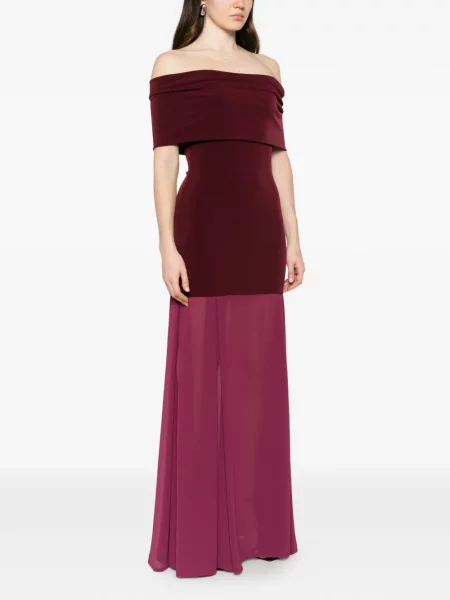 Rochie maxi Aniye By drapată cu umerii deschiși roz