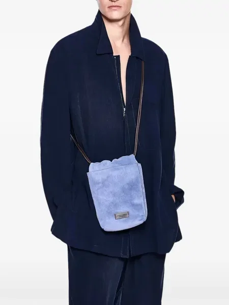 Τσάντα Giorgio Armani σουέτ μπλε
