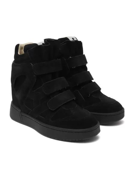Sneakersy Isabel Marant skórzane na koturnie czarne